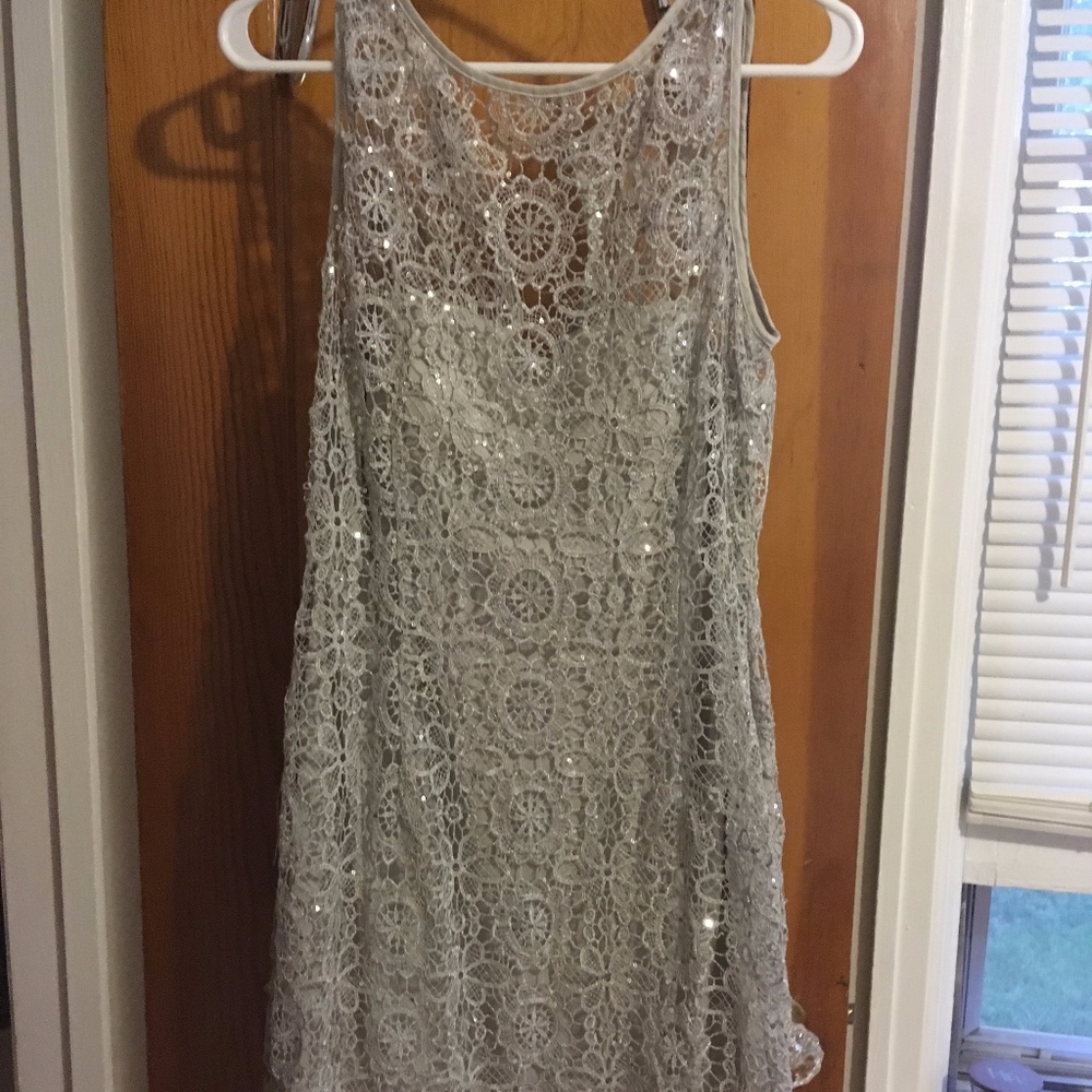 Sequin Silver Cocktail Dress